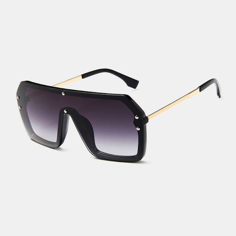 Gafas De Sol De Protección Uv De Una Sola Pieza Con Montura Gruesa De Talla Grande Para Mujer