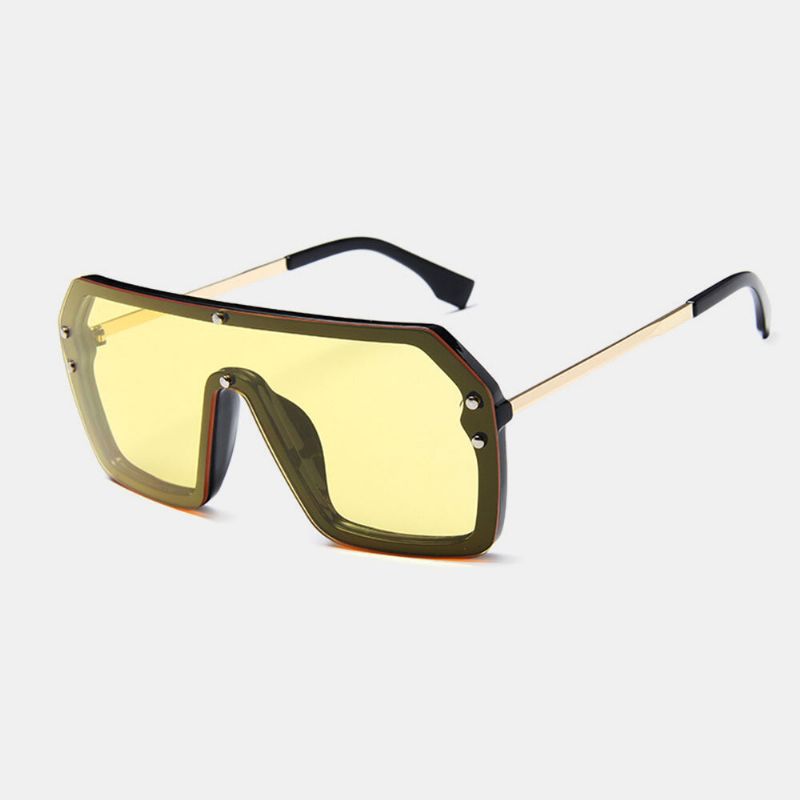 Gafas De Sol De Protección Uv De Una Sola Pieza Con Montura Gruesa De Talla Grande Para Mujer