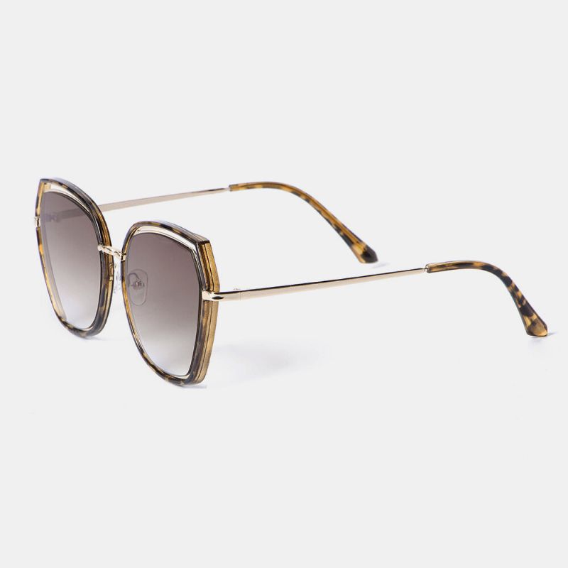 Gafas De Sol Retro Con Montura Redonda De Leopardo Para Mujer