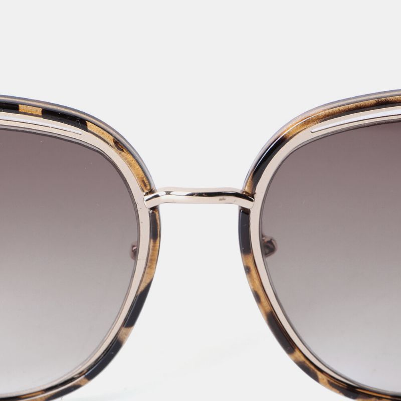 Gafas De Sol Retro Con Montura Redonda De Leopardo Para Mujer