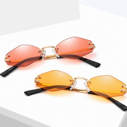 Gafas De Sol Sin Marco Hexagonales Universales Con Resistencia A Los Rayos Uv Para Mujer