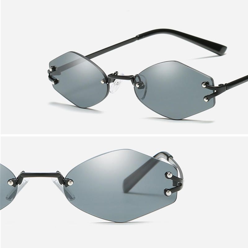 Gafas De Sol Sin Marco Hexagonales Universales Con Resistencia A Los Rayos Uv Para Mujer