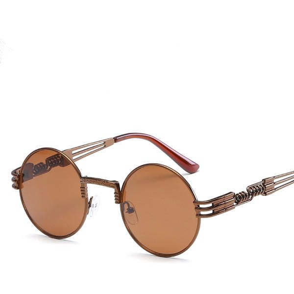 Gafas De Sol Steampunk Redondas Góticas Clásicas Para Mujer Gafas Con Montura De Metal Informal De Viaje Uv400