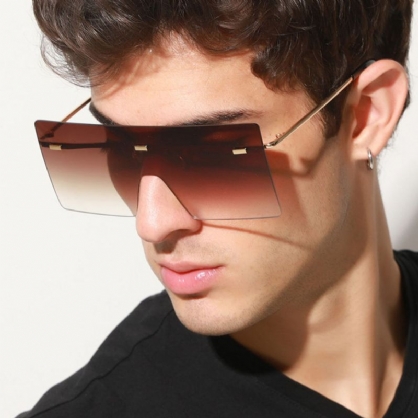 Gafas De Sol Unisex Con Protección Uv Cuadradas Y Cuadradas De Color Degradado