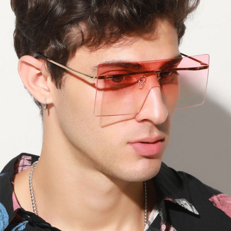 Gafas De Sol Unisex Con Protección Uv Cuadradas Y Cuadradas De Color Degradado