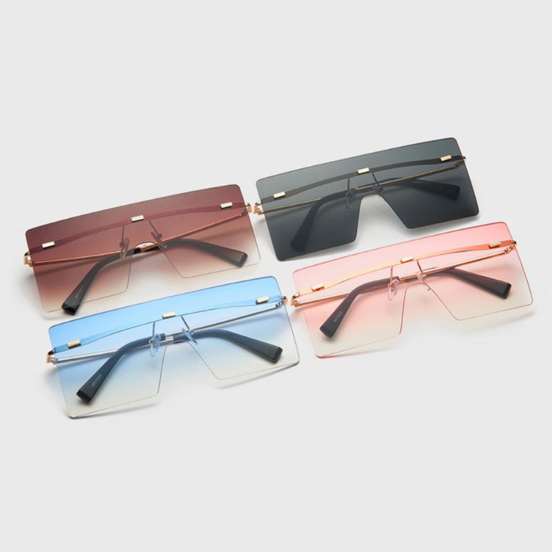 Gafas De Sol Unisex Con Protección Uv Cuadradas Y Cuadradas De Color Degradado