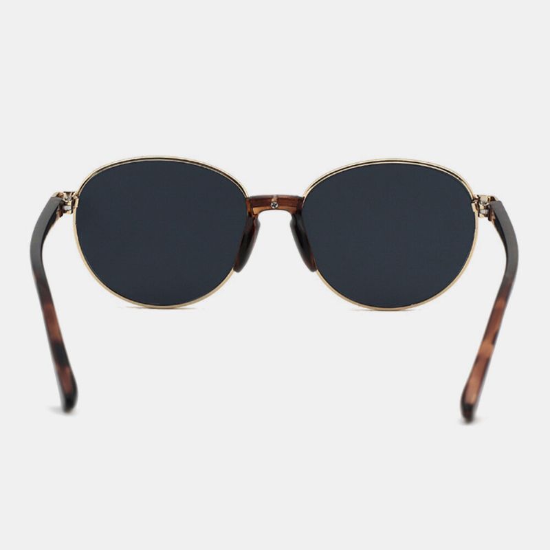 Gafas De Sol Unisex Con Protección Uv De Montura Completa Ovalada De Metal Con Borde Estrecho