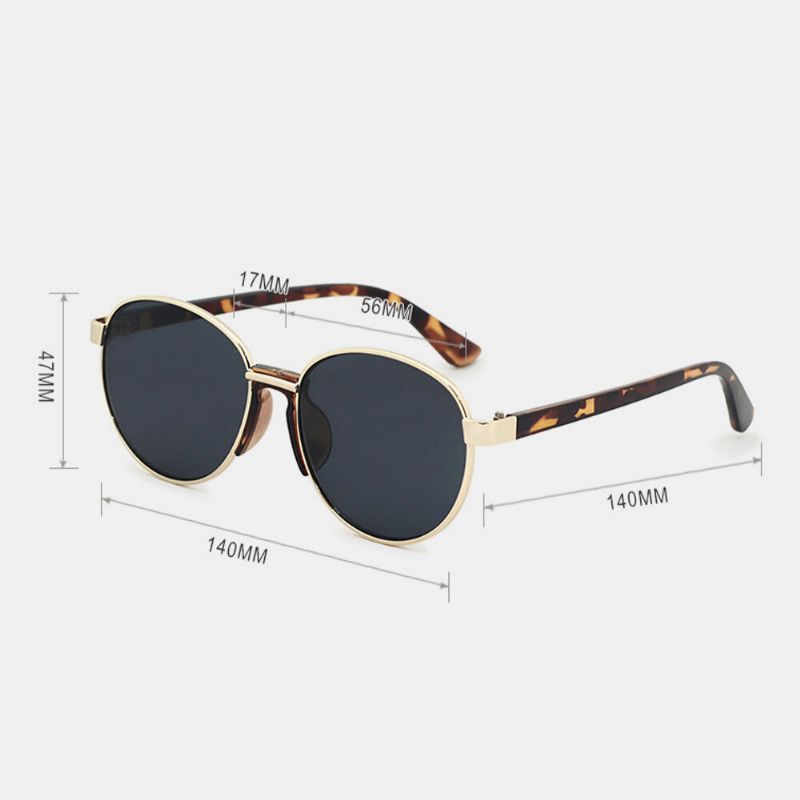 Gafas De Sol Unisex Con Protección Uv De Montura Completa Ovalada De Metal Con Borde Estrecho