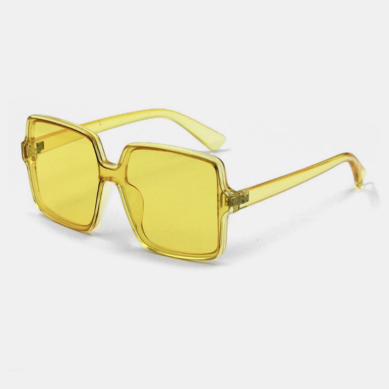 Gafas De Sol Unisex Cuadradas Transparentes Con Protección Uv De Montura Completa Informal