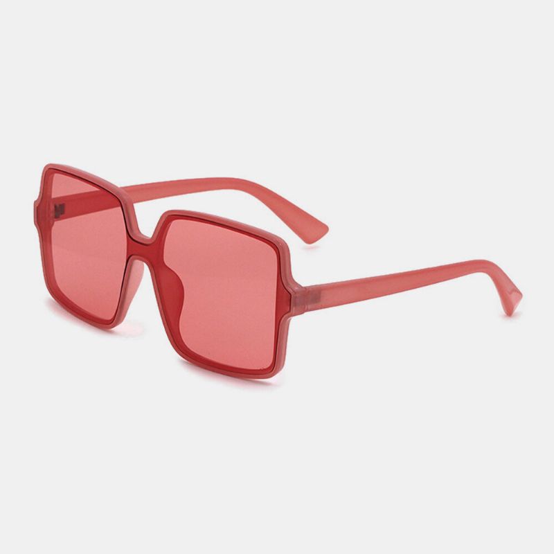 Gafas De Sol Unisex Cuadradas Transparentes Con Protección Uv De Montura Completa Informal