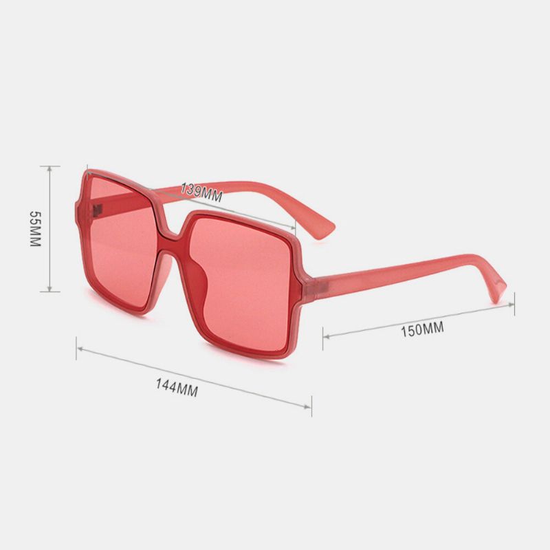 Gafas De Sol Unisex Cuadradas Transparentes Con Protección Uv De Montura Completa Informal