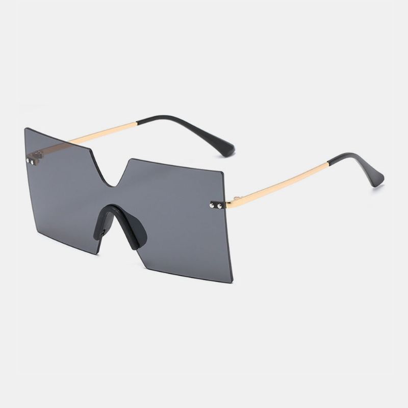 Gafas De Sol Unisex De Gran Tamaño Sin Marco Con Protección Uv Tendencia De Moda Gradiente De Color