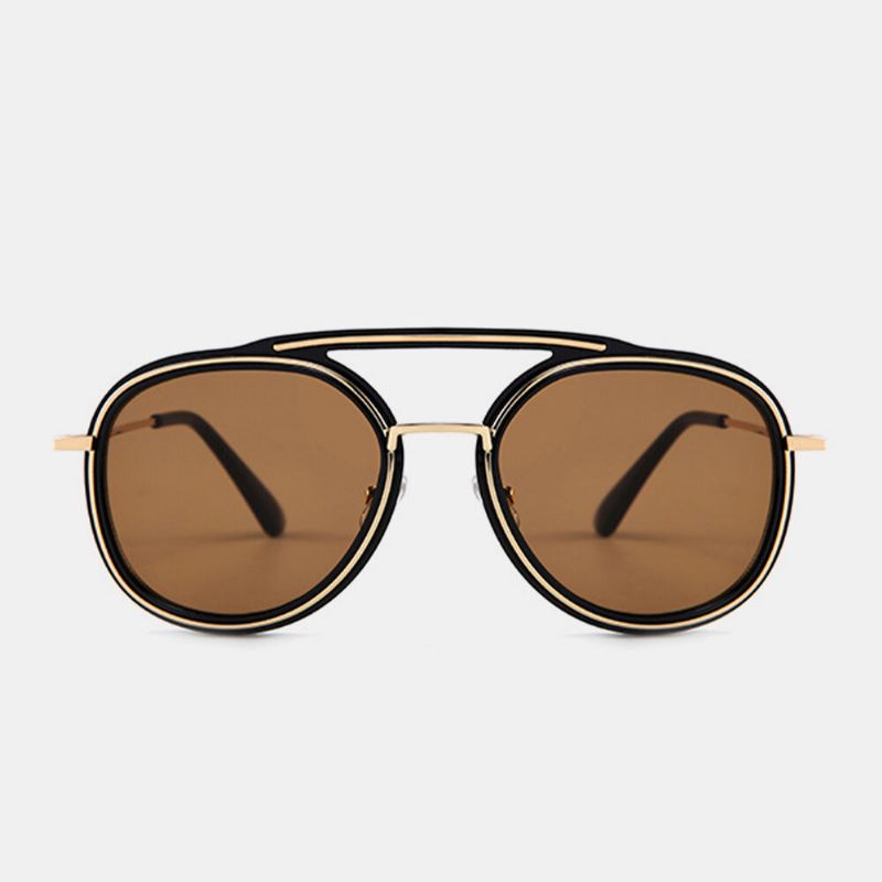 Gafas De Sol Vintage De Moda Con Protección Uv De Marco Grueso Completo Ovalado Para Hombre