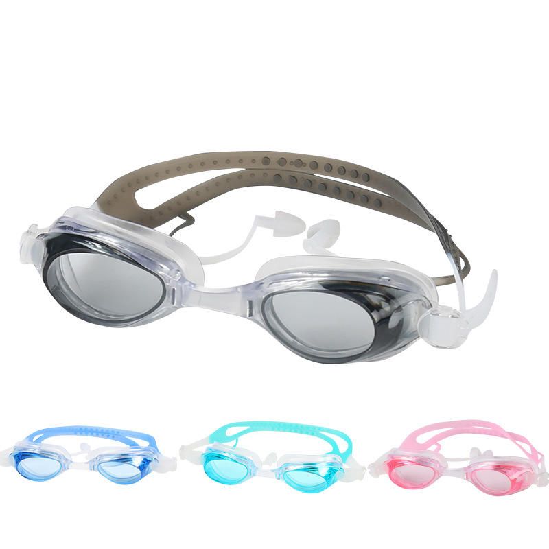 Hd Gafas De Natación Antivaho A Prueba De Agua Con Tapón Para Los Oídos Gafas Pc Anti-uv Con Estuche