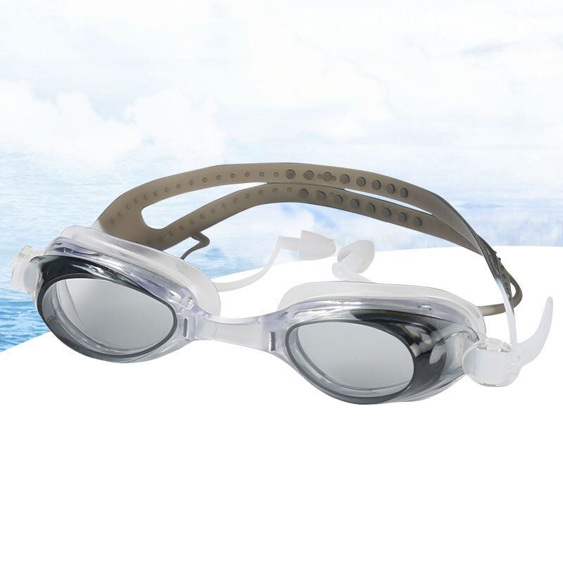 Hd Gafas De Natación Antivaho A Prueba De Agua Con Tapón Para Los Oídos Gafas Pc Anti-uv Con Estuche