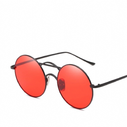 Hombres Mujeres Círculo Redondo Vintage Anti Uv Anteojos Lentes Transparentes Gafas De Sol Casuales