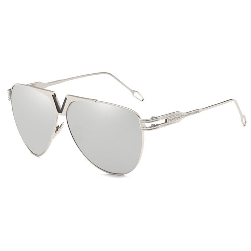 Hombres Mujeres Trendy Hd Uv400 Gafas De Sol No Polarizadas De Metal Gafas Con Espejo Para Exteriores