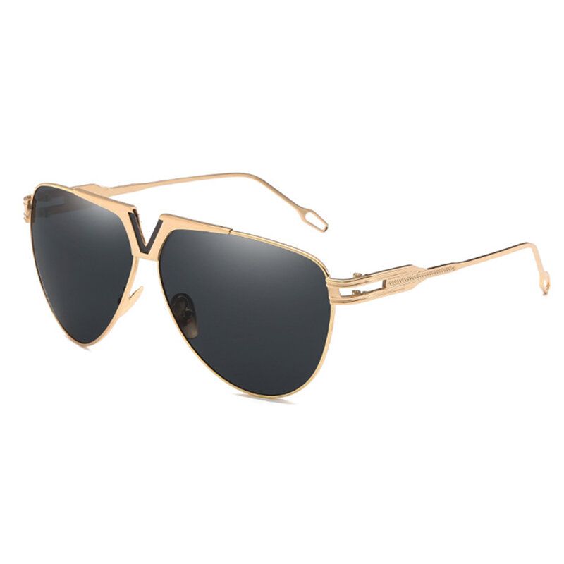 Hombres Mujeres Trendy Hd Uv400 Gafas De Sol No Polarizadas De Metal Gafas Con Espejo Para Exteriores