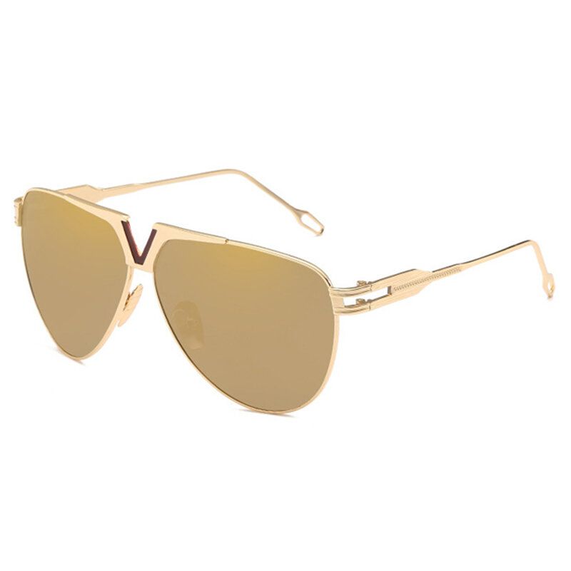 Hombres Mujeres Trendy Hd Uv400 Gafas De Sol No Polarizadas De Metal Gafas Con Espejo Para Exteriores