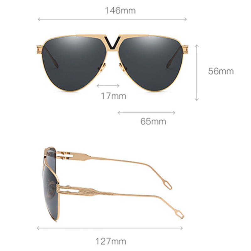 Hombres Mujeres Trendy Hd Uv400 Gafas De Sol No Polarizadas De Metal Gafas Con Espejo Para Exteriores