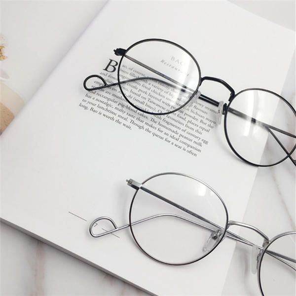 Hombres Mujeres Vintage Círculo Redondo Eyeglasseess Lente Transparente Gafas Ópticas Casuales