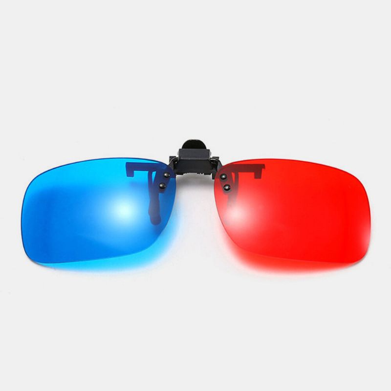 Lente De Clip De Gafas Estéreo 3d Unisex Película De Cine Lente De Gafas Universales Roja Y Azul Con Estuche