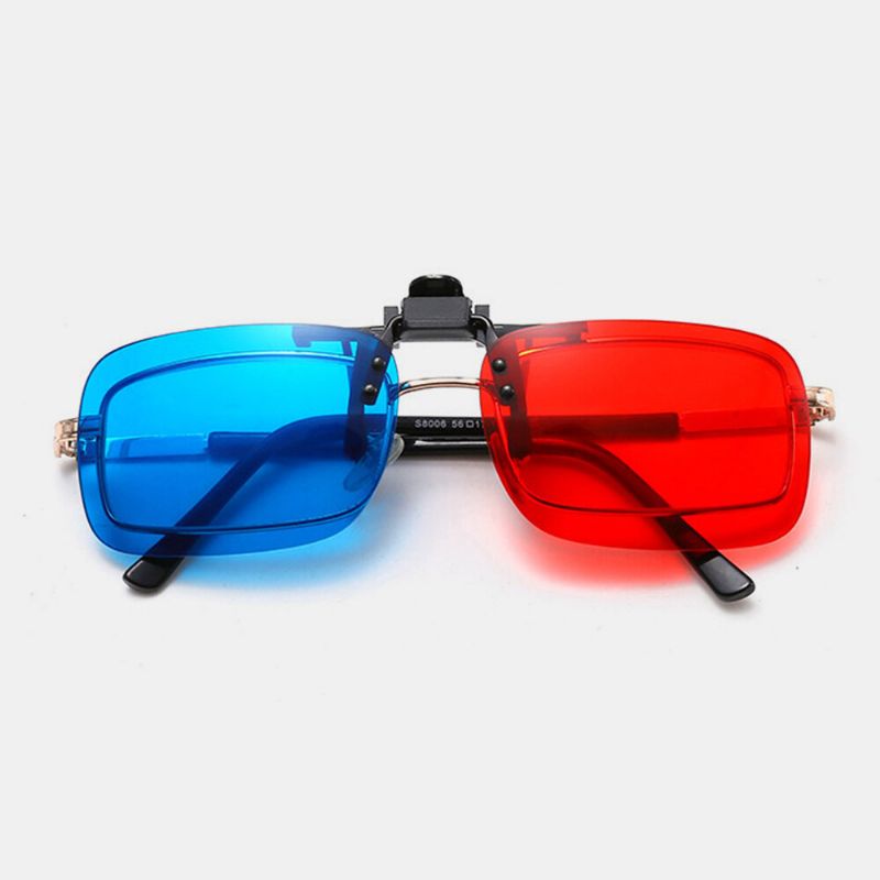 Lente De Clip De Gafas Estéreo 3d Unisex Película De Cine Lente De Gafas Universales Roja Y Azul Con Estuche