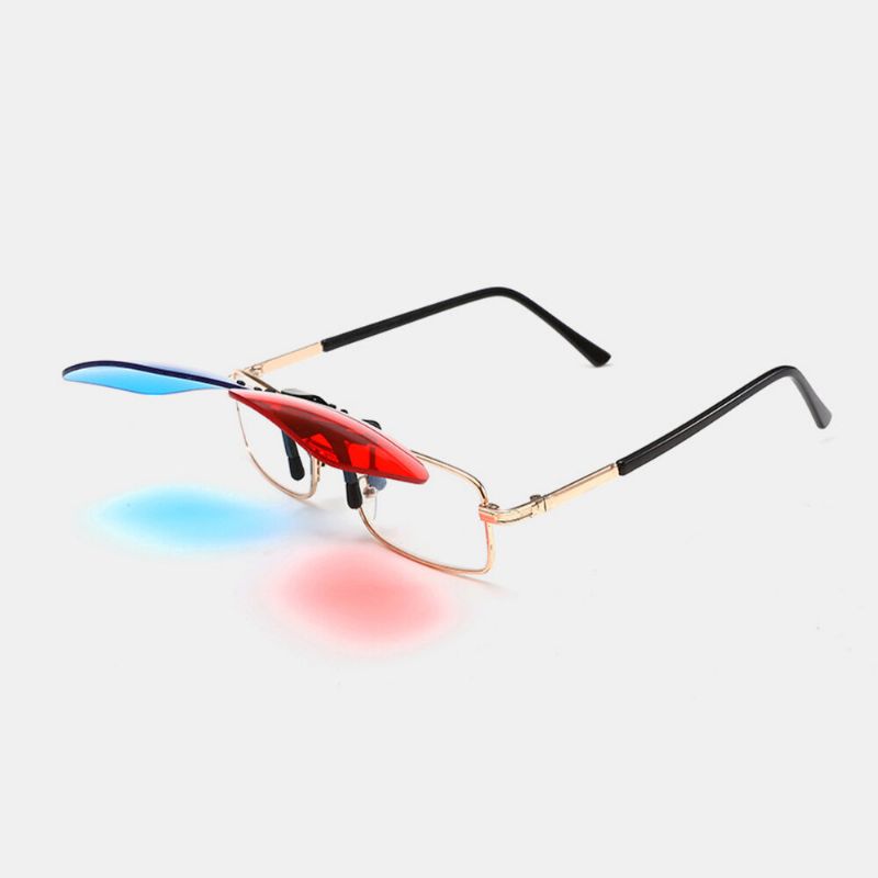 Lente De Clip De Gafas Estéreo 3d Unisex Película De Cine Lente De Gafas Universales Roja Y Azul Con Estuche