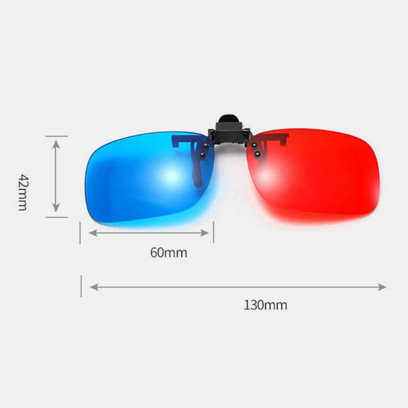 Lente De Clip De Gafas Estéreo 3d Unisex Película De Cine Lente De Gafas Universales Roja Y Azul Con Estuche