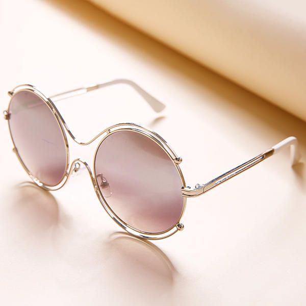 Mujeres Hombres Unisex Vintage Anti-uv Gafas De Sol De Doble Anillo Retro Steampunk Gafas De Lente De Espejo Redondo