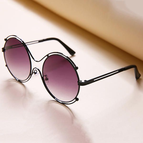 Mujeres Hombres Unisex Vintage Anti-uv Gafas De Sol De Doble Anillo Retro Steampunk Gafas De Lente De Espejo Redondo