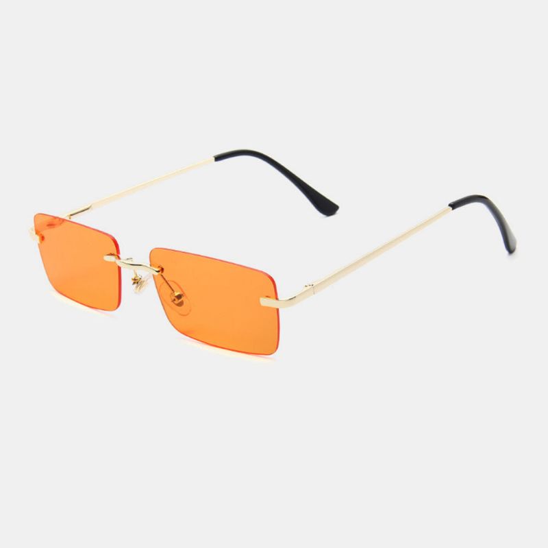 Mujeres Retro Multi-color Framelss Pequeño Cuadrado Moda Personalidad Protección Uv Gafas De Sol