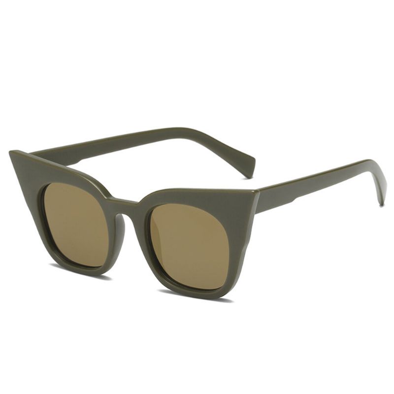 Mujeres Vintage Cat Eye Uv400 Gafas De Sol De Montura Redonda Gafas De Sol De Verano Gafas Al Aire Libre