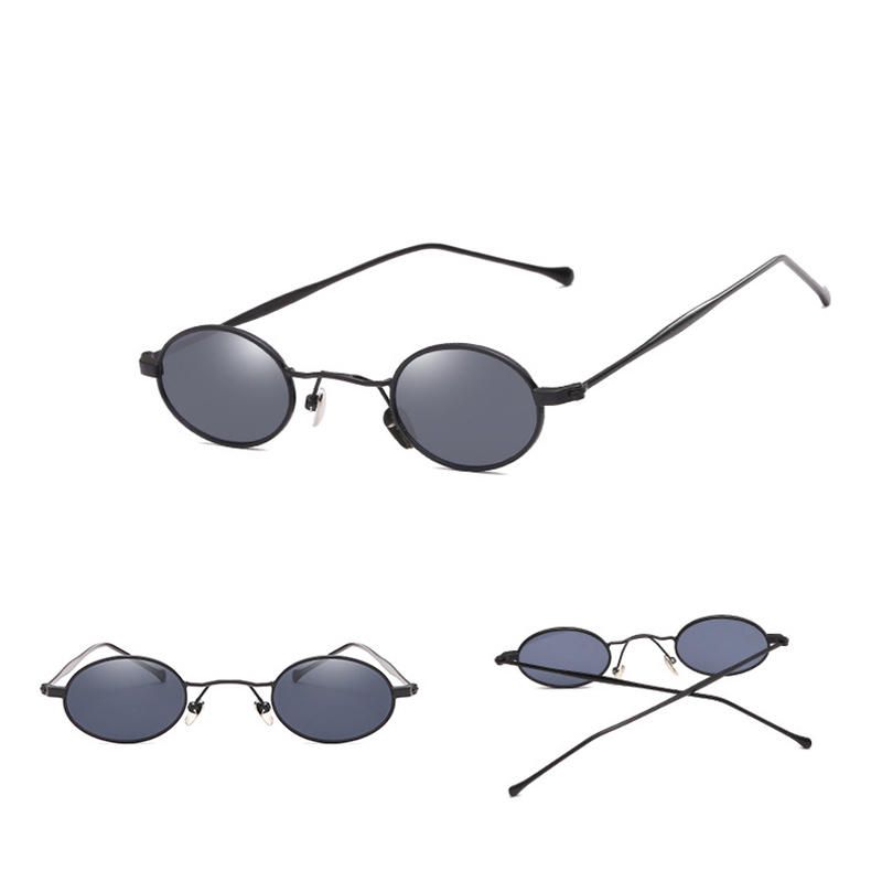 Protección Visual Uv 400 De Alta Definición Gafas De Sol De Metal Con Montura Redonda Pequeña Y Fácil De Limpiar