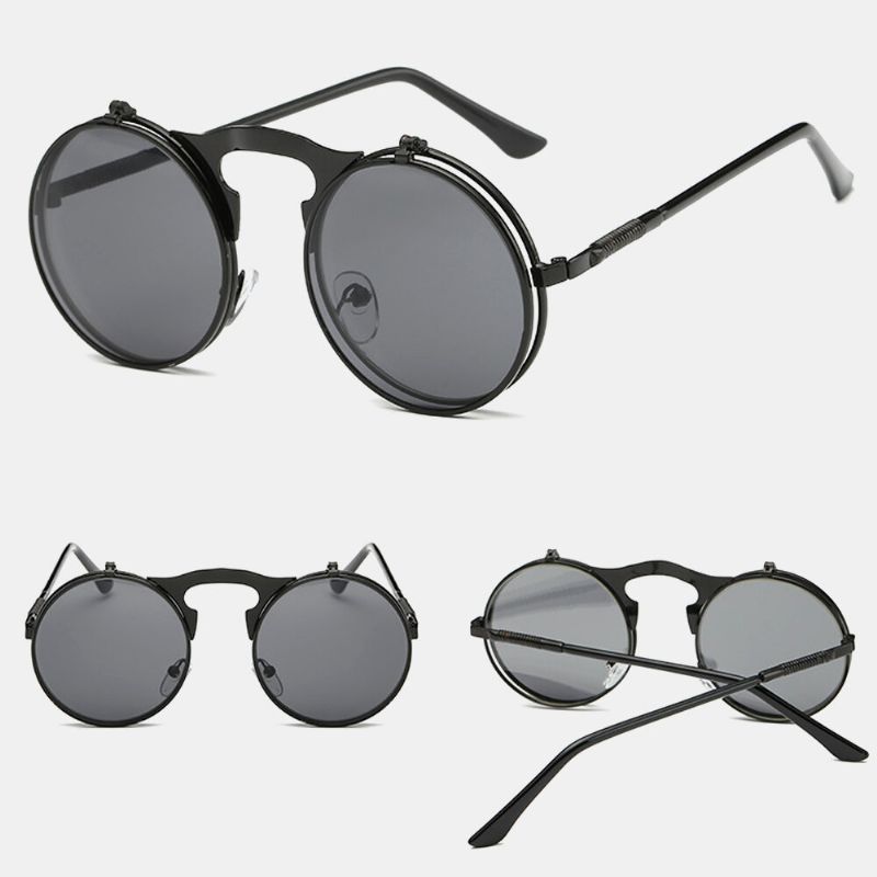 Retro Metal Punk Steam Flip Gafas De Sol Hipster Gafas De Sol Estilo De Moda Para Hombres Mujeres