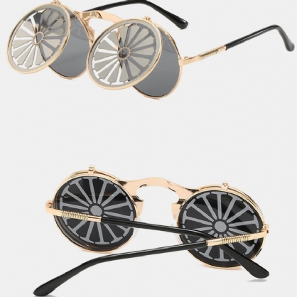 Steampunk Transfronterizo Clamshell Gafas De Sol Femeninas Espejo De Metal Clásico Para Hombres Gafas De Sol Coloridas Retro Para Conducir En La Playa Al Aire Libre