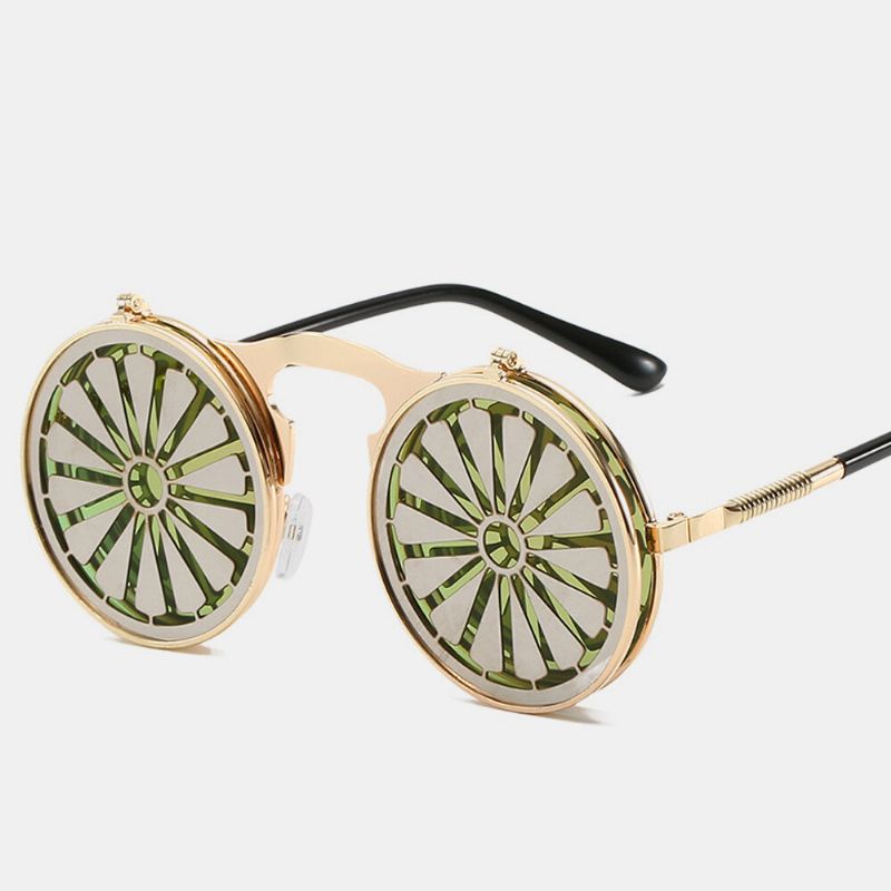 Steampunk Transfronterizo Clamshell Gafas De Sol Femeninas Espejo De Metal Clásico Para Hombres Gafas De Sol Coloridas Retro Para Conducir En La Playa Al Aire Libre