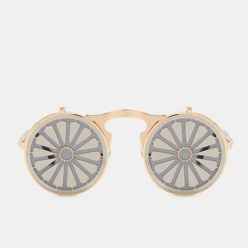 Steampunk Transfronterizo Clamshell Gafas De Sol Femeninas Espejo De Metal Clásico Para Hombres Gafas De Sol Coloridas Retro Para Conducir En La Playa Al Aire Libre