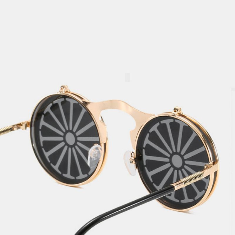 Steampunk Transfronterizo Clamshell Gafas De Sol Femeninas Espejo De Metal Clásico Para Hombres Gafas De Sol Coloridas Retro Para Conducir En La Playa Al Aire Libre