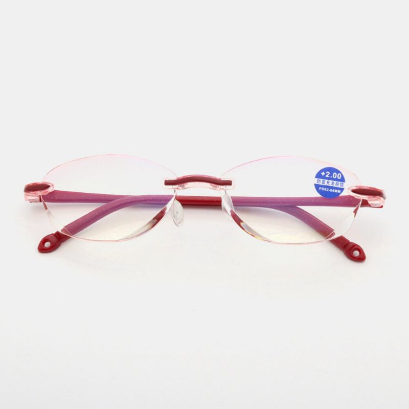 Unisex Anti-azul Claro Diamante Recorte Sin Marco Protección Para Los Ojos Gafas De Lectura Gafas Para Presbicia