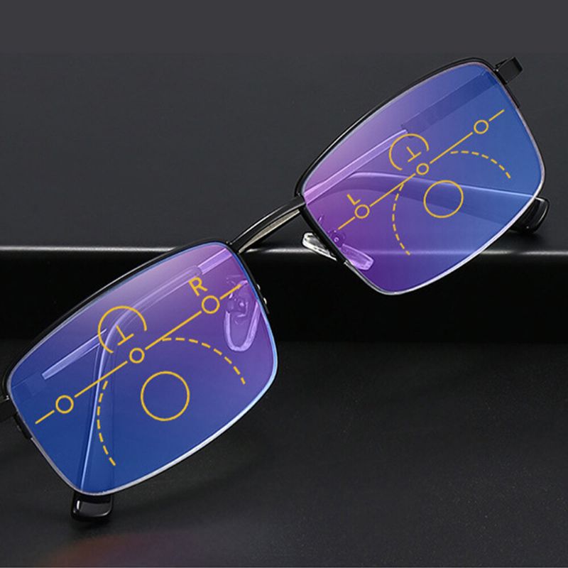 Unisex De Doble Uso Medio Marco Multi-enfoque Luz Azul Zoom Automático Inteligente Gafas De Lectura Hd Gafas Para Presbicia