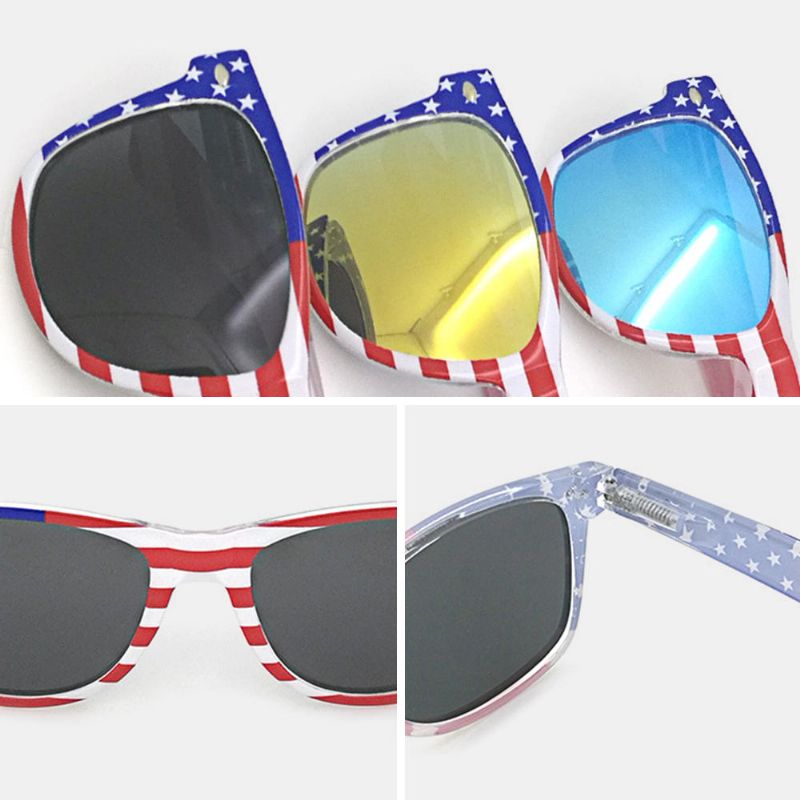 Unisex Patriotic Polarspex Polarized 80's Retro Trendy Gafas De Sol Con Estilo