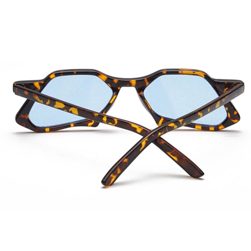 Uv400 Gafas De Sol Con Estampado De Leopardo De Personalidad Irregular Gafas Con Montura Redonda De Moda