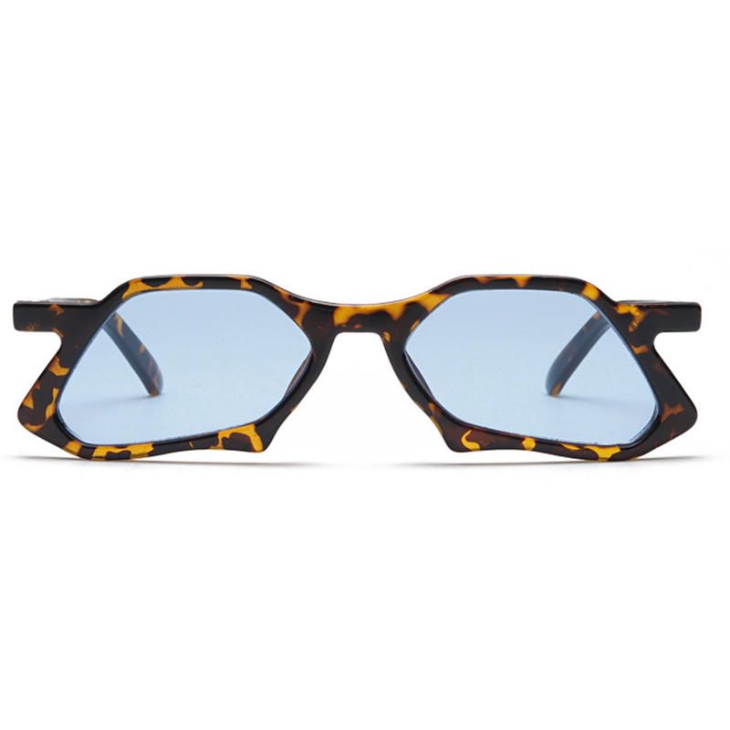 Uv400 Gafas De Sol Con Estampado De Leopardo De Personalidad Irregular Gafas Con Montura Redonda De Moda