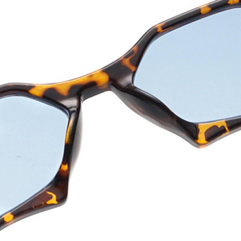 Uv400 Gafas De Sol Con Estampado De Leopardo De Personalidad Irregular Gafas Con Montura Redonda De Moda