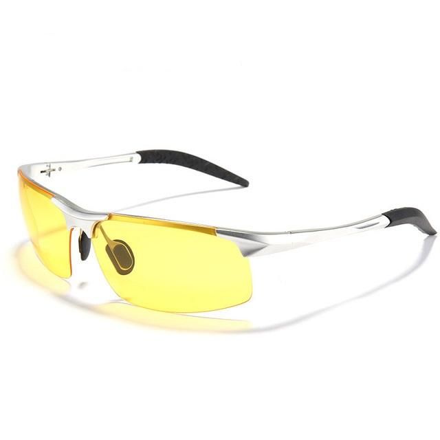 Uv400 Hombres Gafas De Sol Lente Amarilla Visión Nocturna Conducir Pesca Ciclismo Gafas