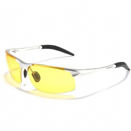 Uv400 Hombres Gafas De Sol Lente Amarilla Visión Nocturna Conducir Pesca Ciclismo Gafas