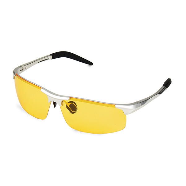 Uv400 Hombres Gafas De Sol Lente Amarilla Visión Nocturna Conducir Pesca Ciclismo Gafas