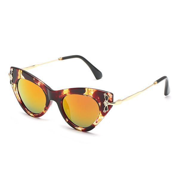 Uv400 Mujer Chica Montura De Ojo De Gato Lente De Mercurio Gafas De Sol Vintage Gafas De Metal