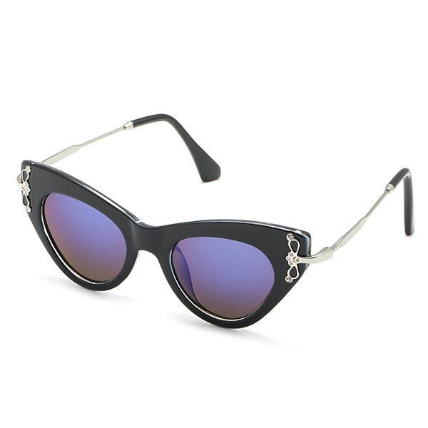 Uv400 Mujer Chica Montura De Ojo De Gato Lente De Mercurio Gafas De Sol Vintage Gafas De Metal